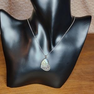 Sterling silver with abalone pendant